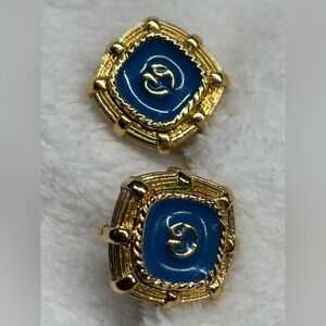 St. John Gold and Blue Earrings